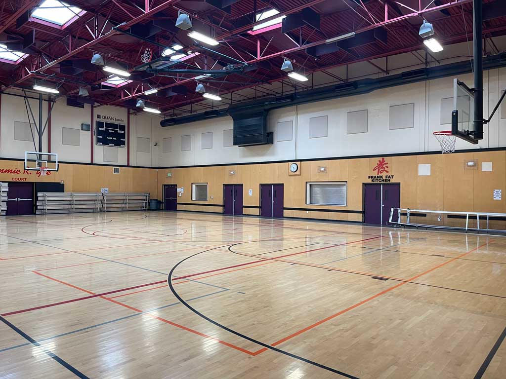 One of the two basketball courts.